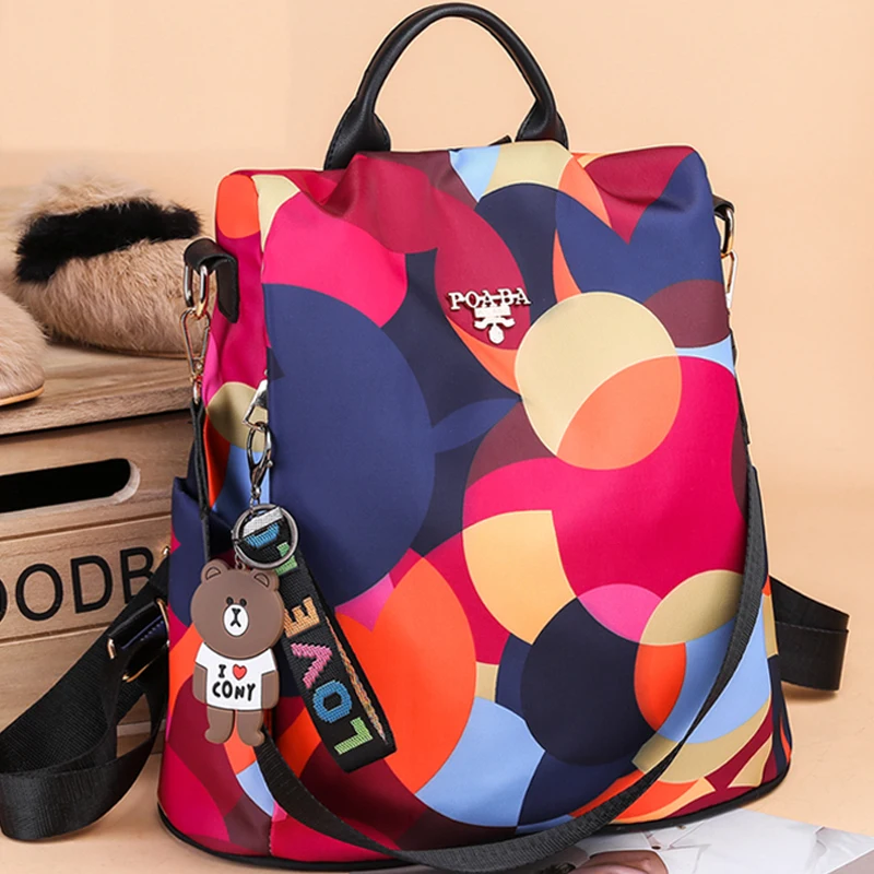 Fashion Anti Theft Women Backpack Durable Oxford Style Cloth School