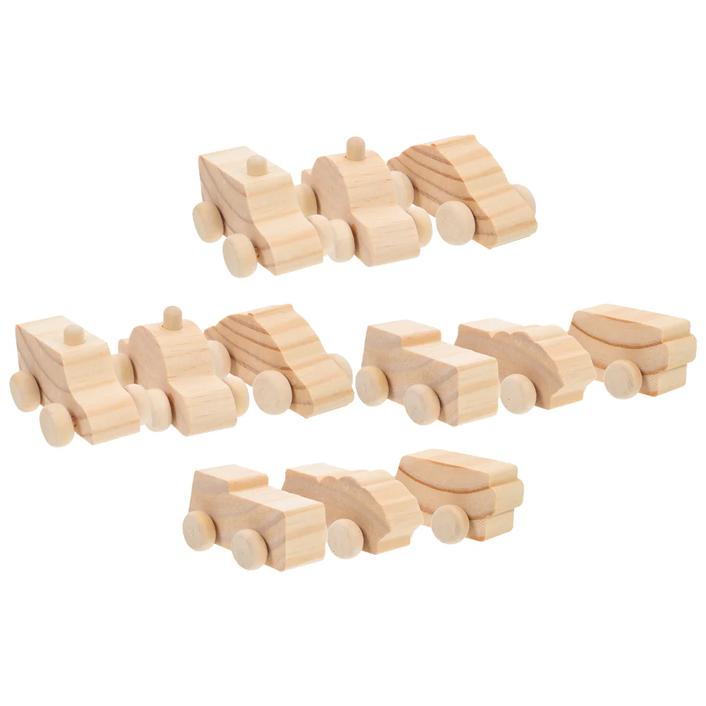 

12pcs Kids Woodworking Toy Blank Wooden Car Models Unfinished Small Cars Handcraft Supply