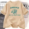 Awake But At What Cost T-Shirt Women Men Retro Funny Raccoon T Shirt Vintage Trash Panda Tshirt Funny Cotton Short Sleeve Tees 1