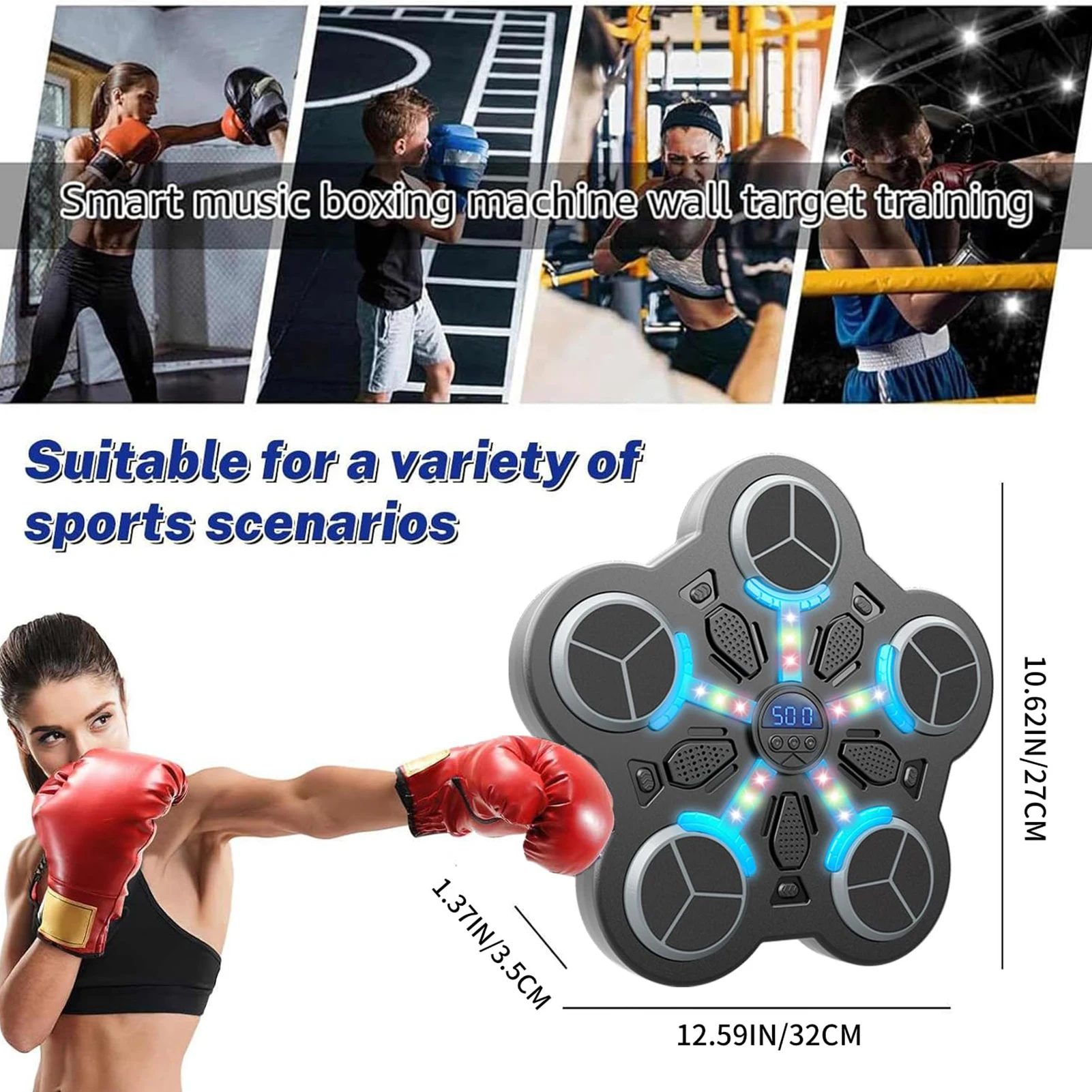 Music Boxing Machine Adult/Children Sports Fitness Boxing Trainer Home Exercise Response Training Wall Mounted Punching Machine