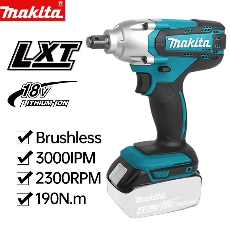

Makita 18V Cordless Impact Wrench 190Nm 1/2 Inch Electric Wrench DTW190 Auto Repair Socket Screwdriver Professional Power Tools