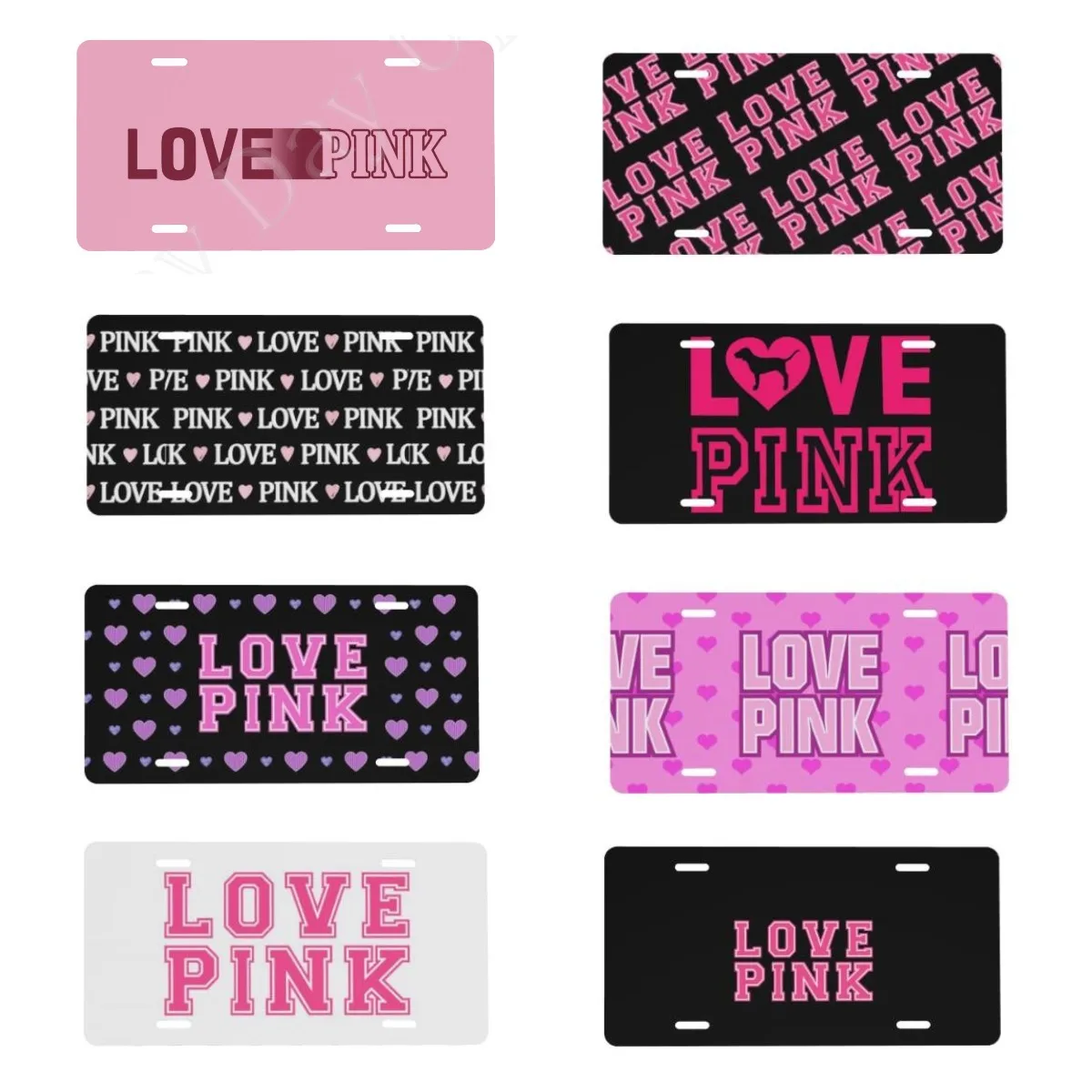 

Pink Lovers Car License Plate Car Decoration Accessory for Us Canada Standard License Plate 12x6 In for Men Women