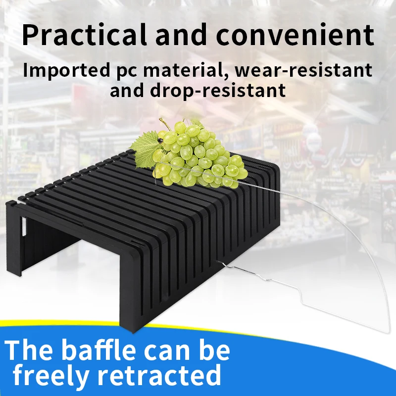 1pcs Supermarket Fruit And Vegetable Zone Guardrail Plastic Baffle Fence High-grade Fresh Food Stack Head Display Rack a4 a5 a6 5pcs fruit price display stand supermarket waterproof erasable label vegetable fresh aquatic product promotional clamp