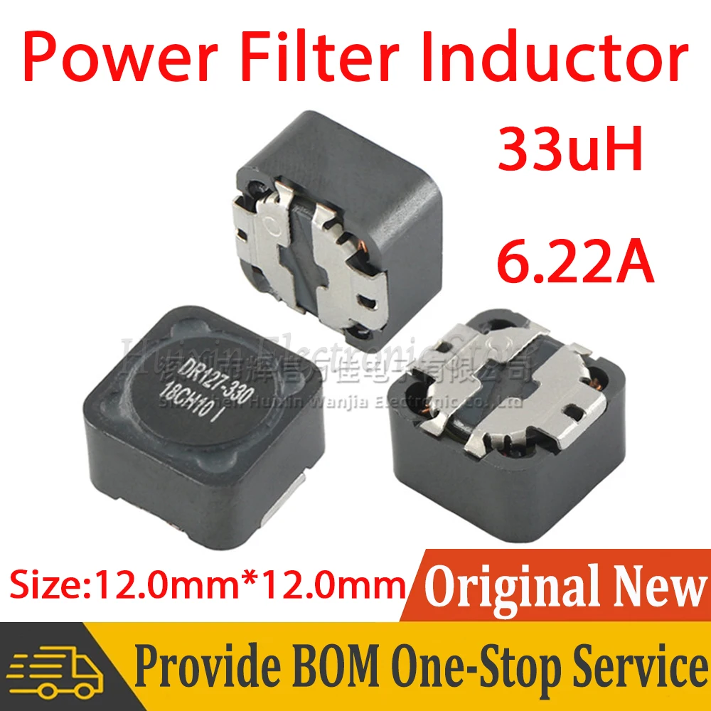 

5pcs DR127-330-R DR127-330 Molding Inductance 33uH 6.22A High Current Power Filter Inductor Shielding