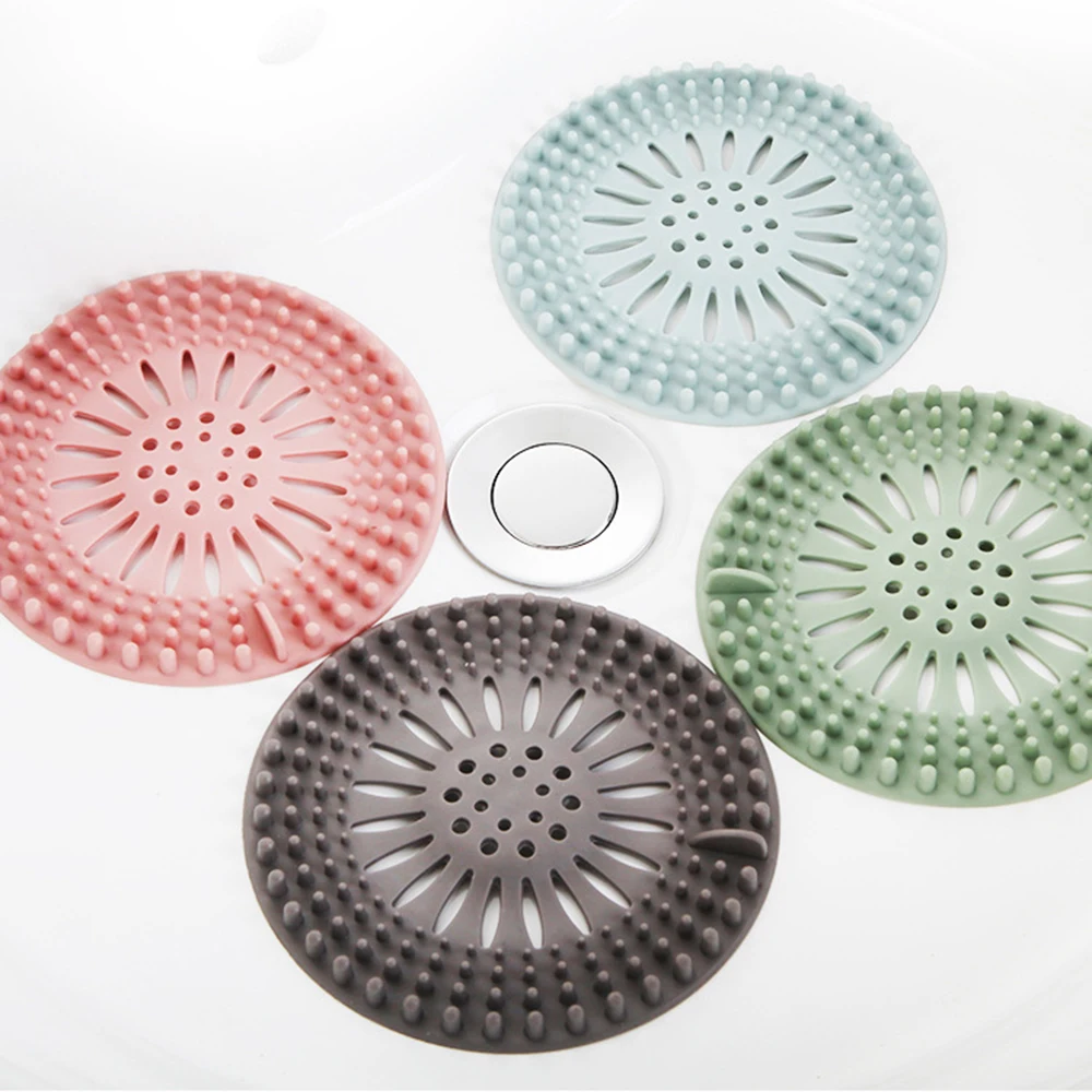 1Pcs Round Silicone Drain Hair Catcher Kitchen Sink Filter Shower Drain Strainers Bathtub Stopper Bathroom Sewer Hair Filter