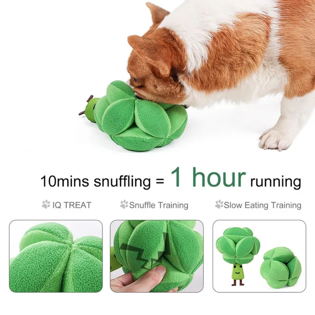 Snuffle Broccoli Dog Puzzle Toys Increase IQ Slow Dispensing Feeder Pet Cat Training Games Feeding Feeding Food Intelligence Toy 5
