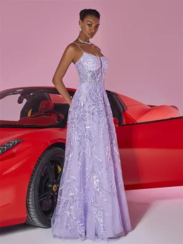 فساتين سهرة رسمية فاخرة بحمالات ترتر مثيرة بدون ظهر للنساء فساتين كوكتيل طويلة لحفلات الزفاف 3