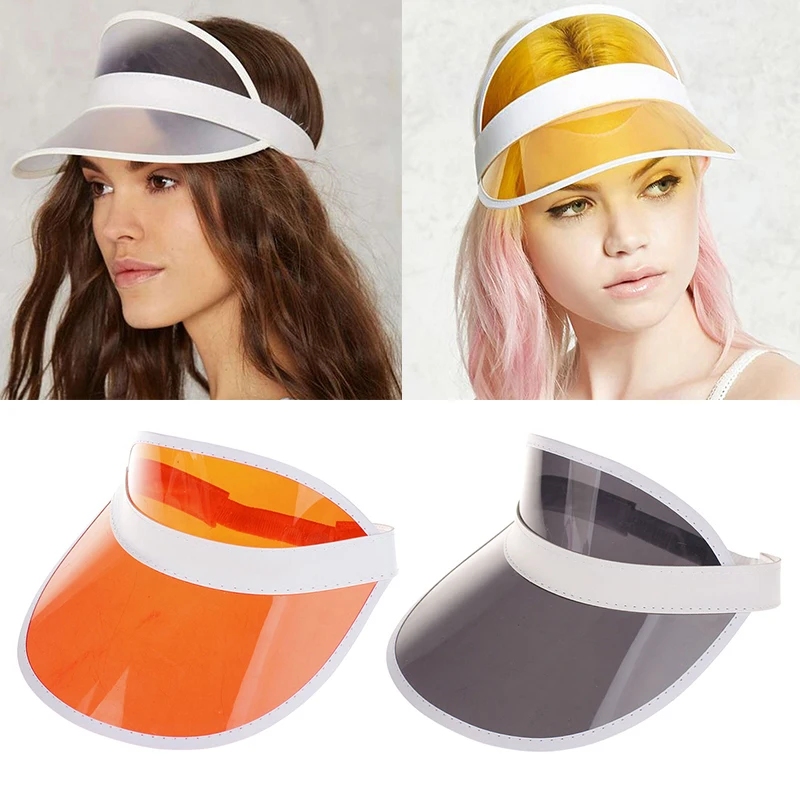 

Anti-UV Transparent Empty Top Summer Sun Hat Sunscreen Baseball Hats PVC Fashion Sport Bicycle Outdoor Visor Caps Photography