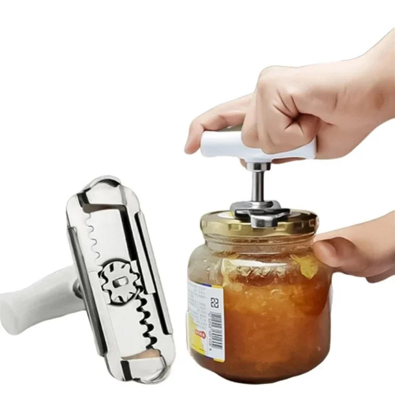 Adjustable Bottle Cap Opener wrench Stainless Steel Lids Off Jar Opener Labor-saving Screw Can removing tool Kitchen Gadget can bottle opener