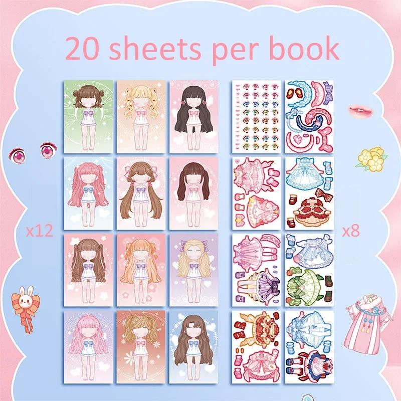 BSCOOL Sticker Dress Up Activity Book - Summer Holiday Theme Fashion Design Sticker Book For Kids 5 And Up