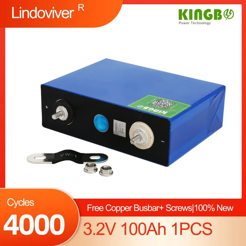 

Brazil Kingbo Power EVE100LA 1PCS 3.2V 100Ah Lindoviver lifepo4 Prismatic Battery Cells