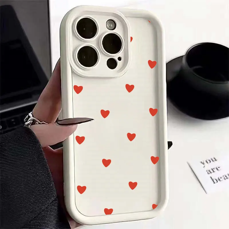 Fashion Love Heart Soft Plating Silicone Cellphone Case