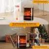 Electric Fireplace Heater for Indoor Use w/Remote & Timer, 1500W Portable Fake Fireplace with 7 Flame Color 6