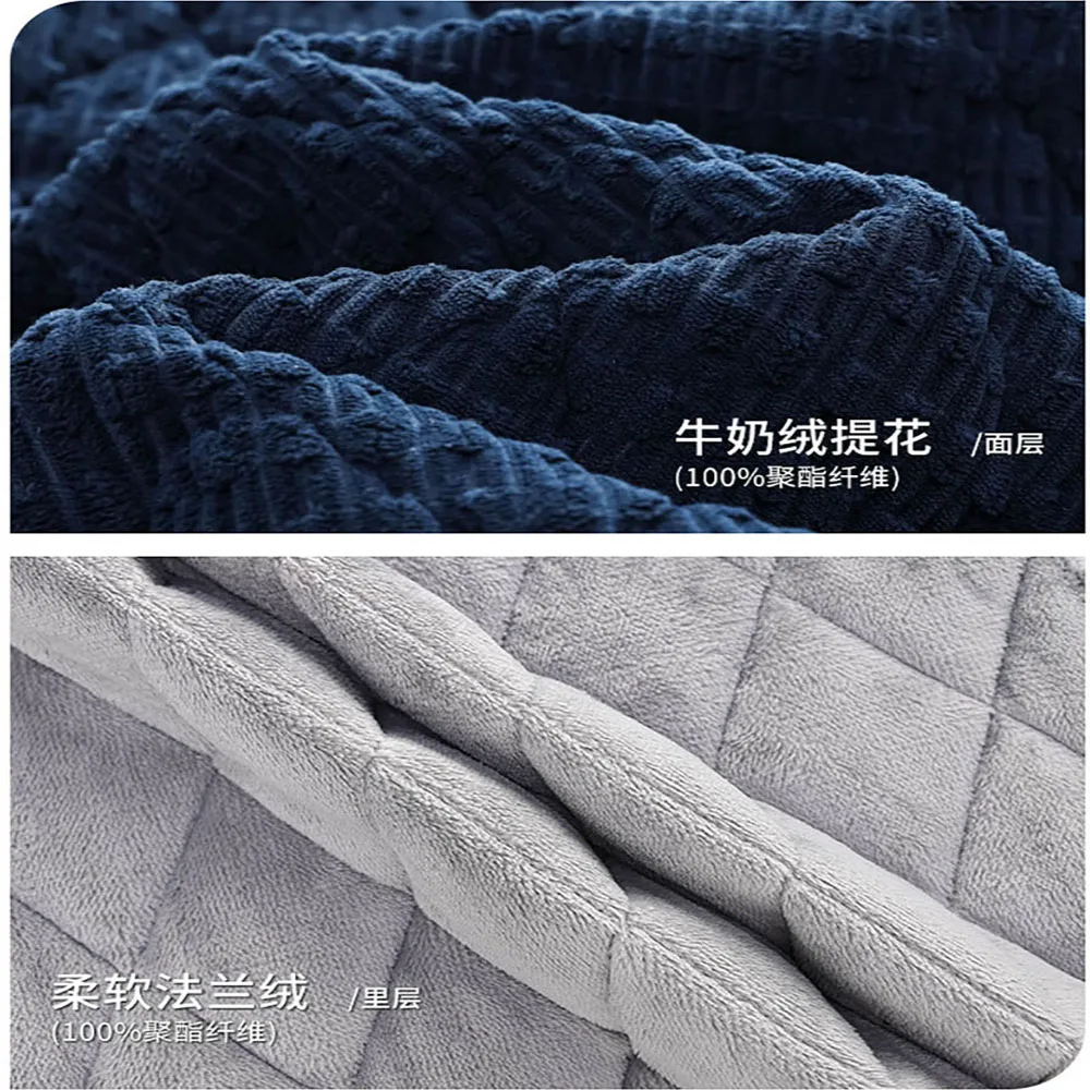 L-3XL 3-Layer Thicken Soft Flannel Men's Bathrobe Casual Solid Plaid Shower Robe Winter Windproof Warm Long Robes Pijama Hombre