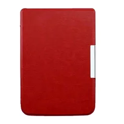 Slim PU Leather Folio Cover for PocketBook Basic Lux 4 - Lightweight and Durable (Red)
