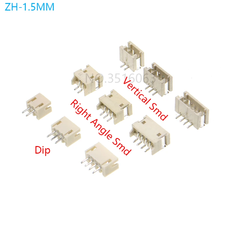 Pin header 10PCS 1.0 1.25 1.5 2.0 2.54 SH/JST/ZH/PH/XH 1.25MM 2.0MM 2.54MM Male Pin Header Socket Dip/Right Angle SMD 2/3/4/5/6/7/8/9/P Pin
