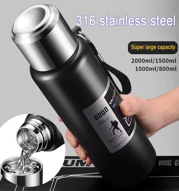 Large Capacity Cold Thermal Thermos Tumbler Stainless Steel Insulated Tea Coffee Water Bottle Insulation Flask Pot Travel Mug 3