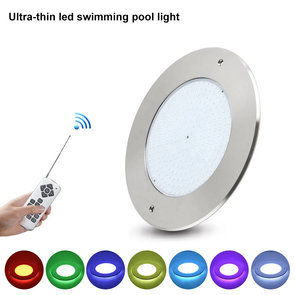 Ultra-Thin LED Swimming Pool Lights Resin Filled Colorful RGB Underwater Lamps AC12V IP68 Stainless Steel LED Waterproof Lamps красящая лента риббон out resin ultra 6 30 1 шир втулки 6 см