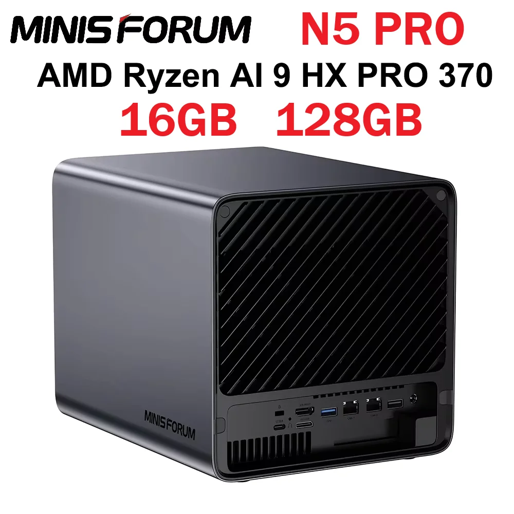 MINISFORUM N5 PRO AMD Ryzen AI 9 HX PRO 370/R7 H 255 NAS AI Mini