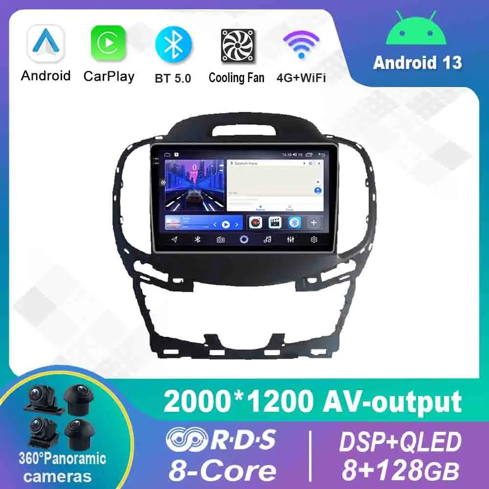 

Android 13.0 Car Radio Multimedia Video Player Navigation stereo For BUICK Lacross 2014 2015 GPS Carplay 4G WiFi