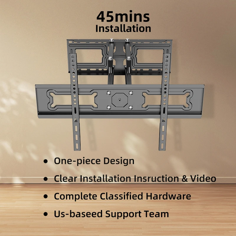 TV Wall Mount Bracket for 32-70Inch TV Full Motion TV Frame Swivel with Extendab