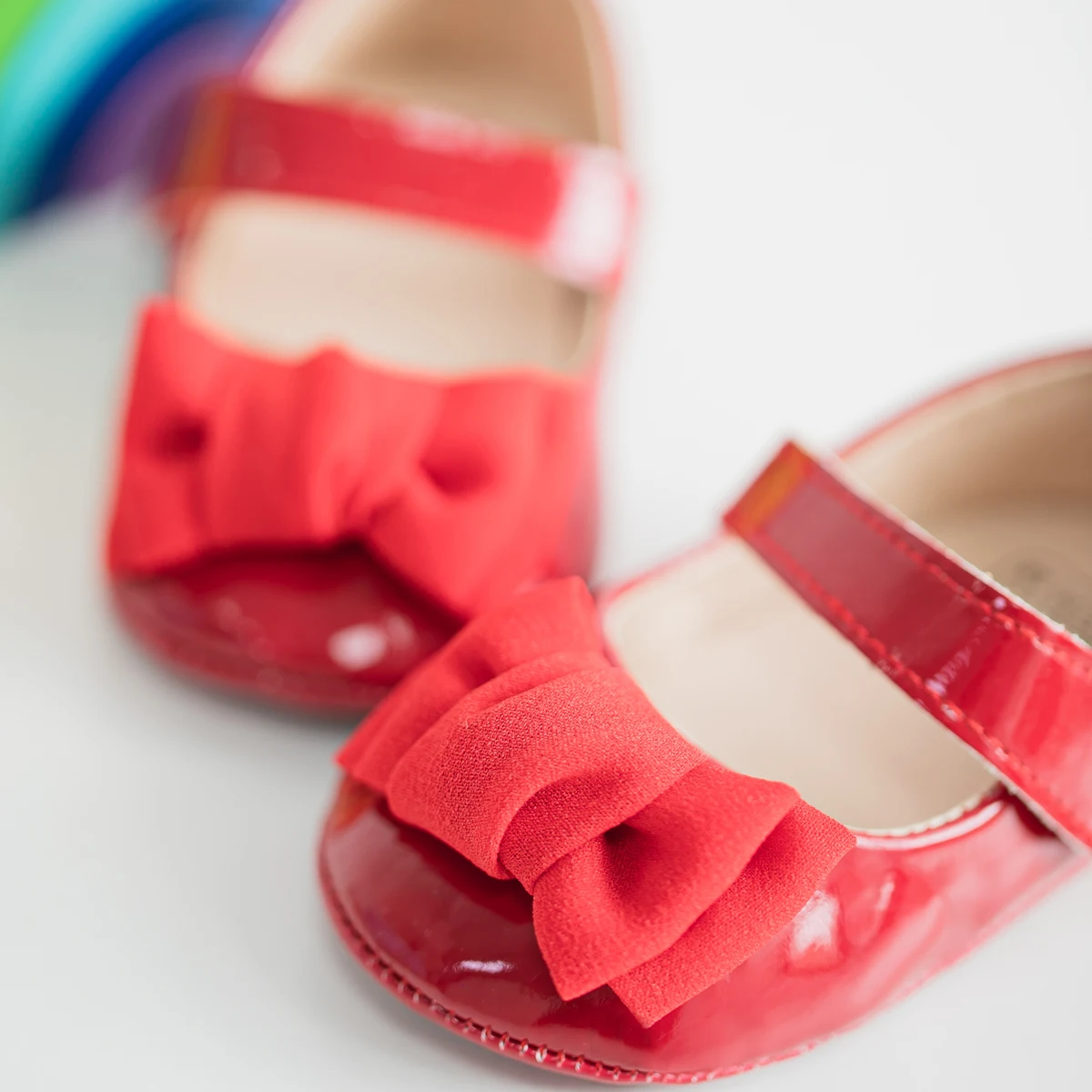 Meckior Baby Girl Shoes Cute Baby Sweet Princess Style Anti-Slip Bed Shoes Newborn Christmas Red Toddler Shoes New Years 5