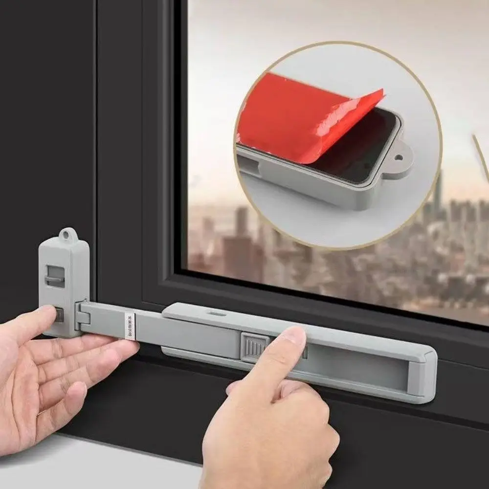 1pc Portable Plastic Window Lock No Punching Safety Buckle Child Protection Lock Strong Fixation Window Restrictor Home