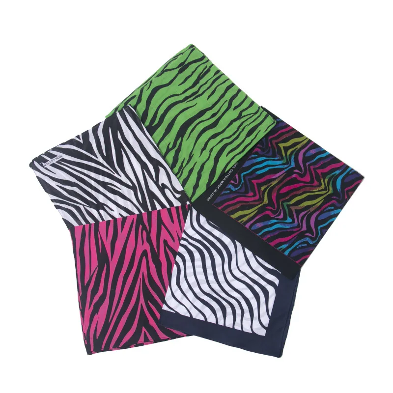 

NEW Cotton Black and white zebra pattern Hip Hop Bandana Men Women Outdoor Hair Band Wrist Wraps Scarves Christmas gift