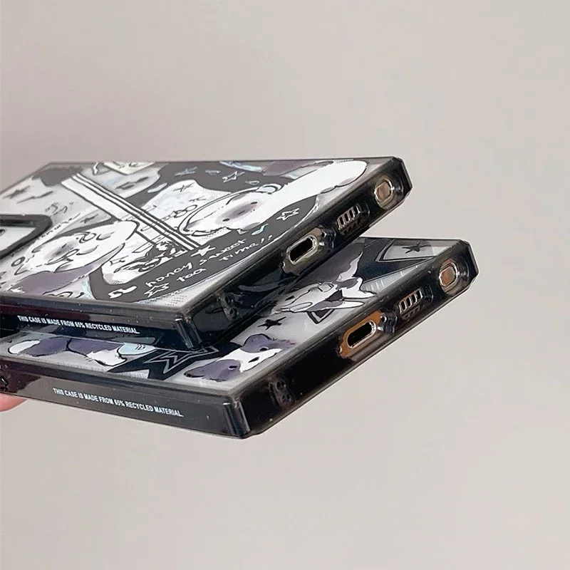 Music Dog MagSafe Acrylic Black Border Case for Samsung Galaxy S24 U S23U S22 Ultra Cover Protective Shell