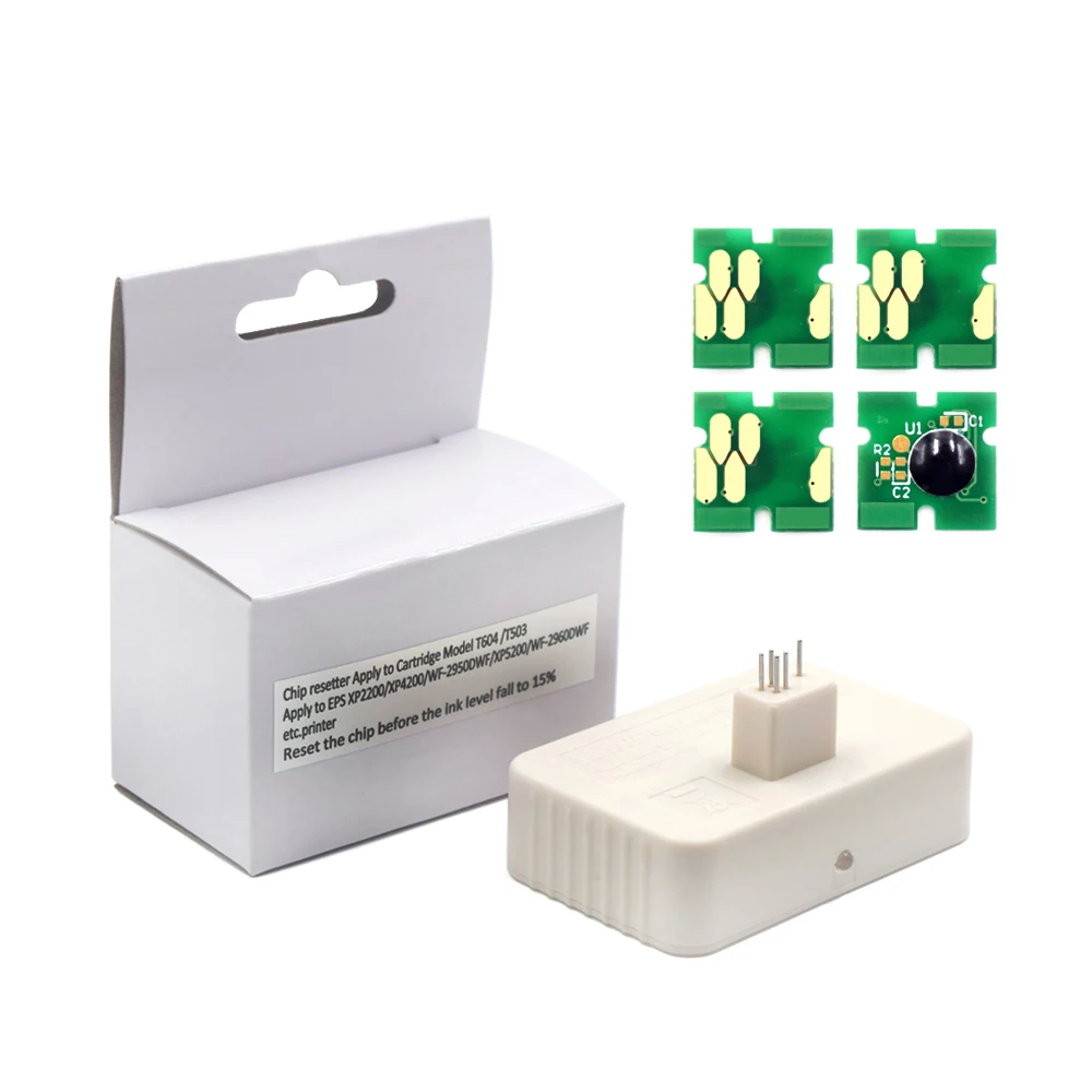 Chip e Resetter para Epson Europa Epson Wf2930 Wf-2950 Wf-2810 Wf-2830 Wf-2850 Xp4200 Xp-4205 4105 T604 604xl T604xl