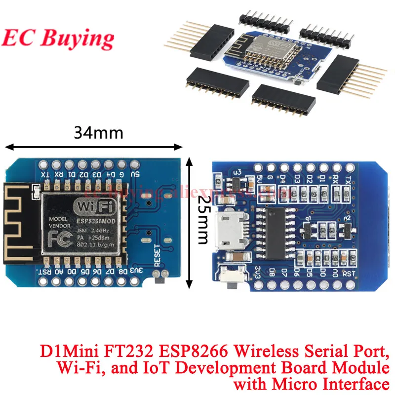 10 Stück/1 Stück WeMos LOLIN D1 Mini PRO NodeMcu Lua ESP8266 ESP32 ESP-12F WIFI Bluetooth-c CH340 FT232 CP2104 CH9102 MICRO TYPE-C USB – Detail 8