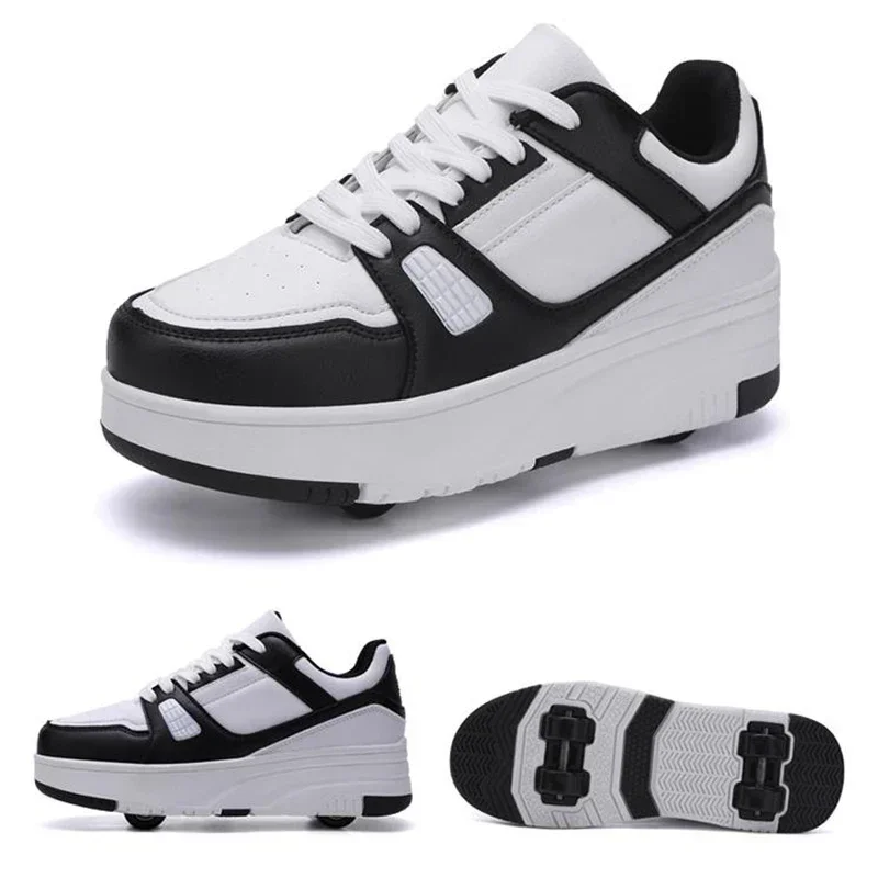 Kids Shoes Red Sneakers Shadow Sneakers Fashion Roller Skate Shoes Kids Children Casual Sports Toy Gift Games Boys 4 Wheels Sneakers Girls Boots Ultra Light Rollerskate