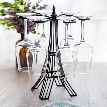 Iron tower shaped red wine rack wine glass rack upside down pendant goblet rack wine glass