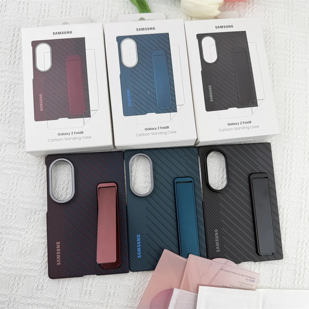 Luxury Carbon Fiber Slim Case with Kickstand - Shockproof and Protective Hard Shell