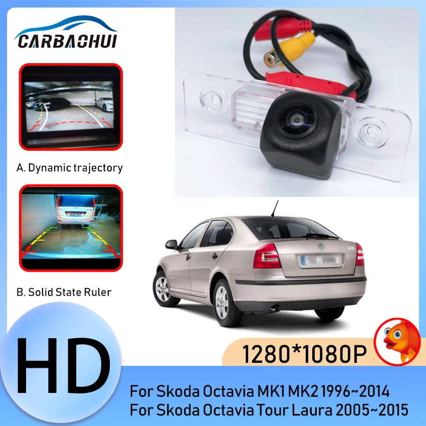 

Автомобильная камера заднего вида CCD HD, камера заднего вида для парковки Skoda Octavia MK1 MK2 1996 ~ 2014 Octavia Tour Laura 2005 ~ 2015