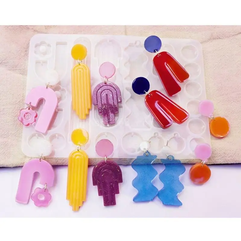 3D Irregular Earring Silicone Mold for DIY Jewelry and Crafts, Non-stick Epoxy Resin Mold