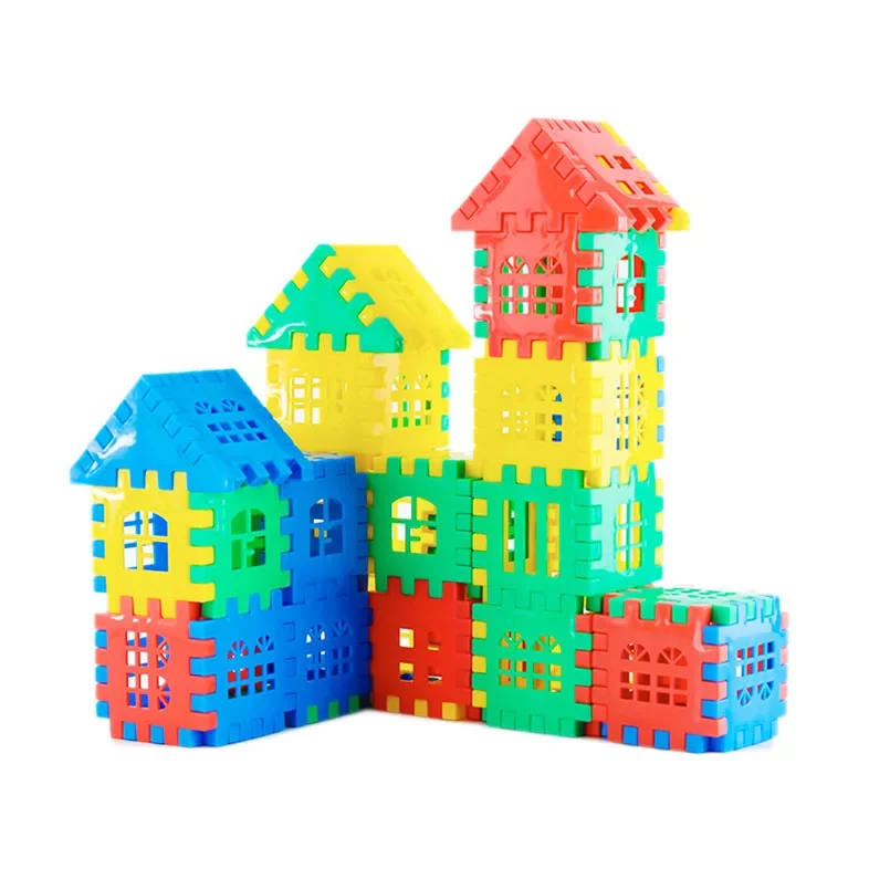 100/160PCS Plastic Building Blocks Bricks Toy For Baby Kids Funny Educational Colorful House Block Toys Children Christmas Gift