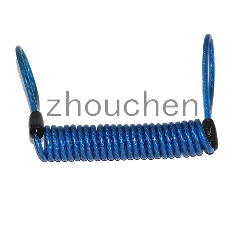 2 Pack Lock Reminder Cables-Disk Security Spring Wire Rope Scooter Motorcycle Accessories Blue+Red