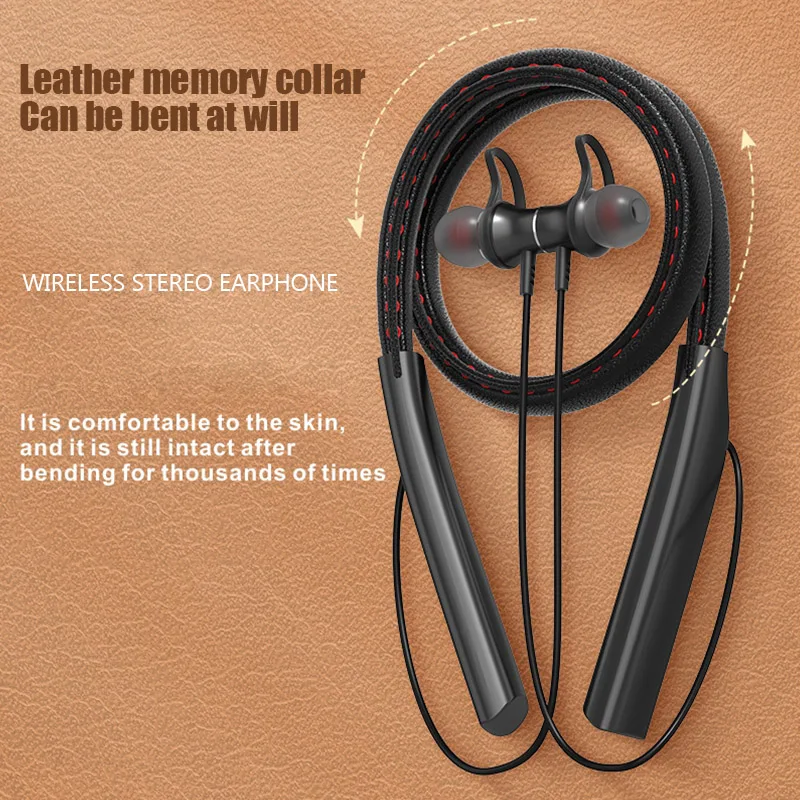 Fone Bluetooth Earphones Wireless Headphones Magnetic Sport Neckband Neck-hanging TWS Earbuds Wireless Blutooth Headset with Mic 5