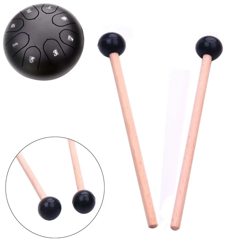 1 Pair Ethereal Drum Sticks Solid Wood Handle + Soft Rubber Head Drum
