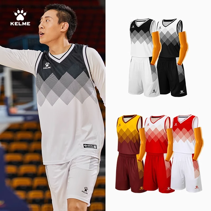 Men sports suit Basketball training clothes Kelme Men's Basketball Suit Customization College Student Competition Team Uniform American Training Uniform Jersey Customization