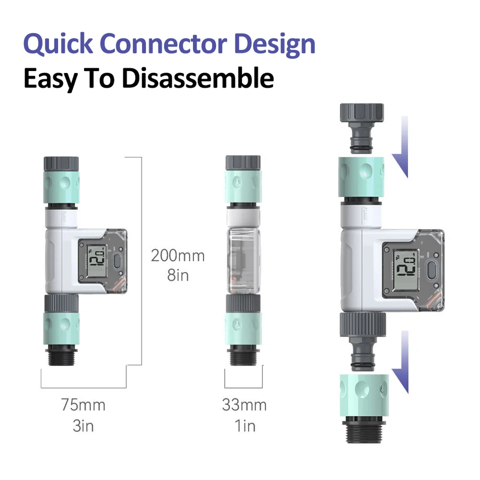 Misuratore Di Portata D'acqua Wi-Fi Per Tubo Da Giardino Contatore Dell' Acqua Intelligente Con 4 Modalità Di Flusso Monitoraggio Del Flusso In Tempo Reale Avvisi Sull'utilizzo Del Display Di Facile - Foto 2