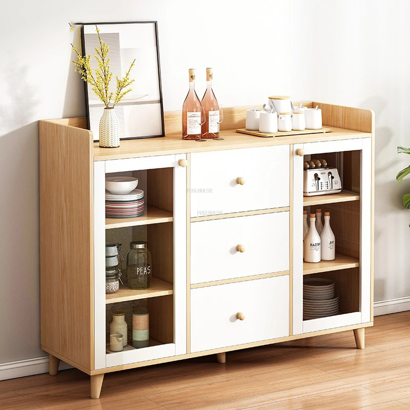 Modern Solid Wood Kitchen Sideboard Simple Kitchen Furniture