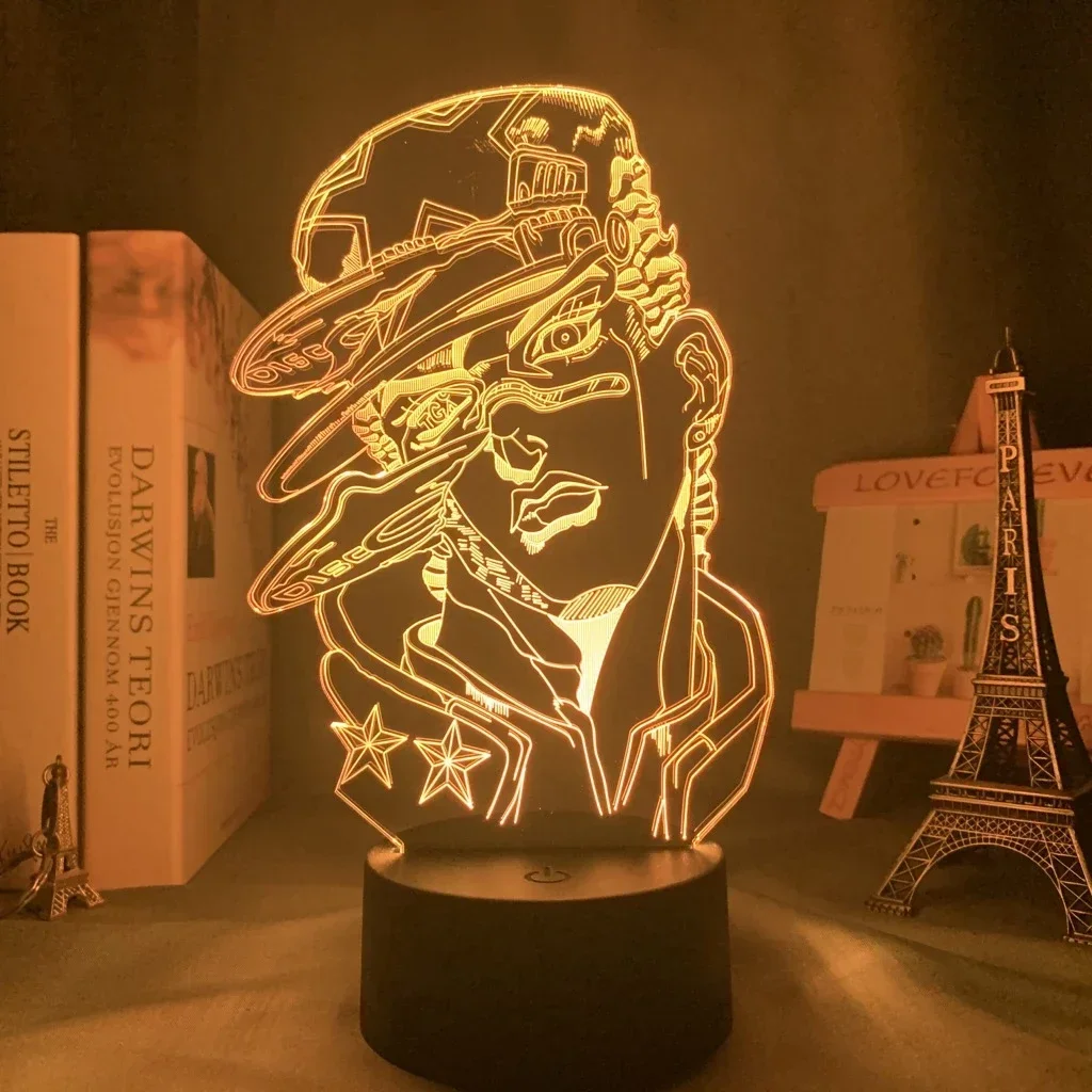 3DLamp для спальни, Декор, Jotaro Kujo, аниме JoJo, Необычные приключения, дневной подарок на день рождения, манга, фигурка Джоджо, светодиодная подсветка