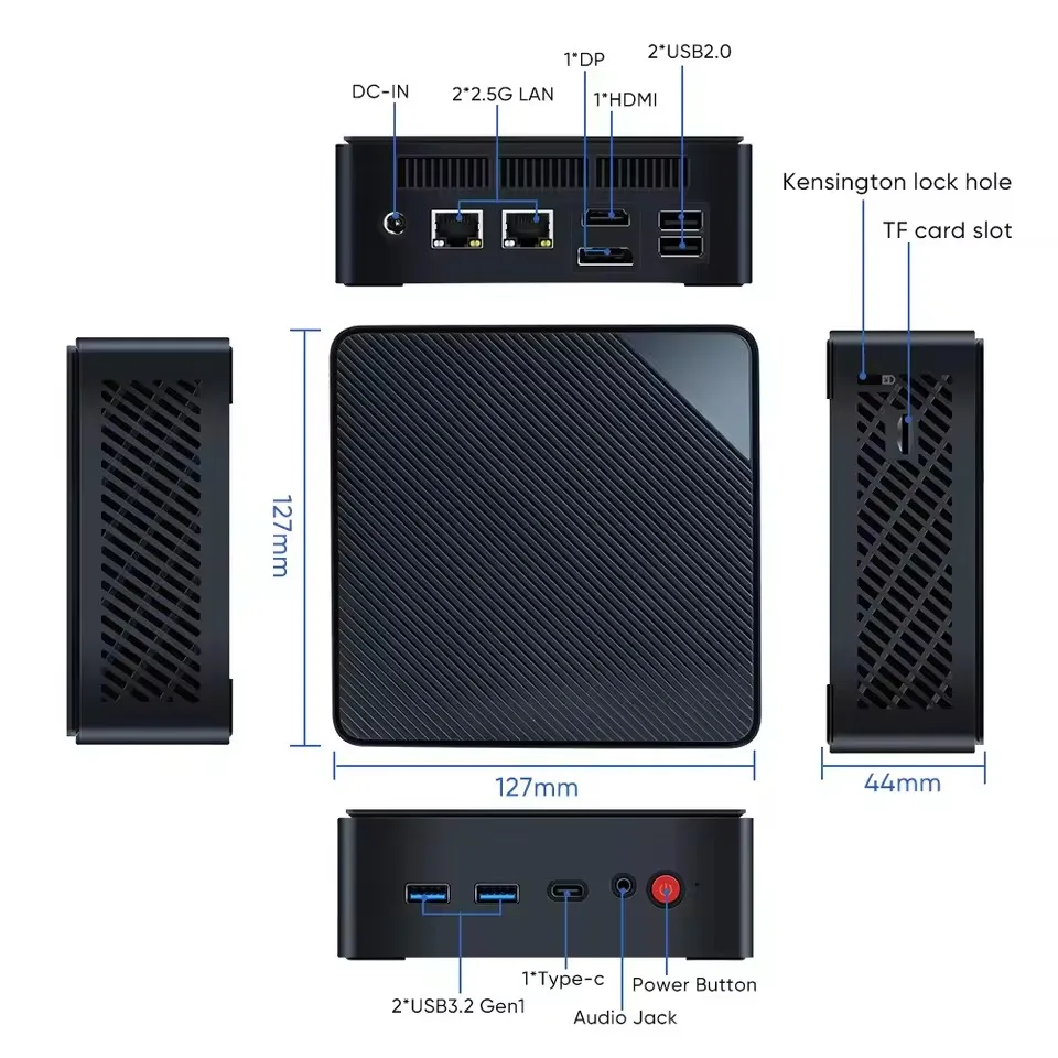 Topton escritório mini pc intel n150 2xi226-v 2.5g lan 2 * m.2
