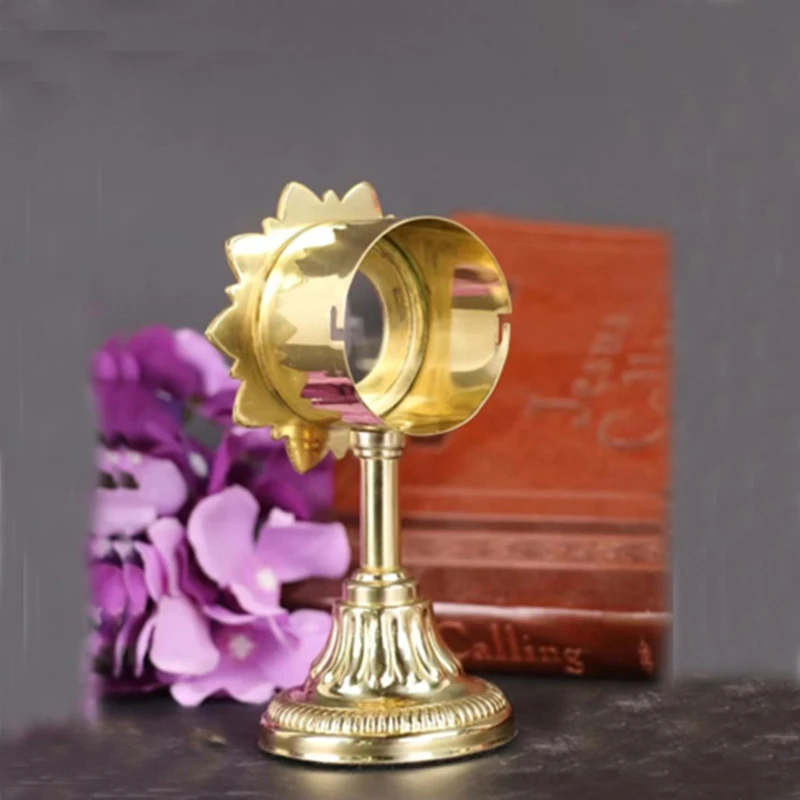 Catholic Christian Brass Ornate Monstrance Reliquary For Church Or Home