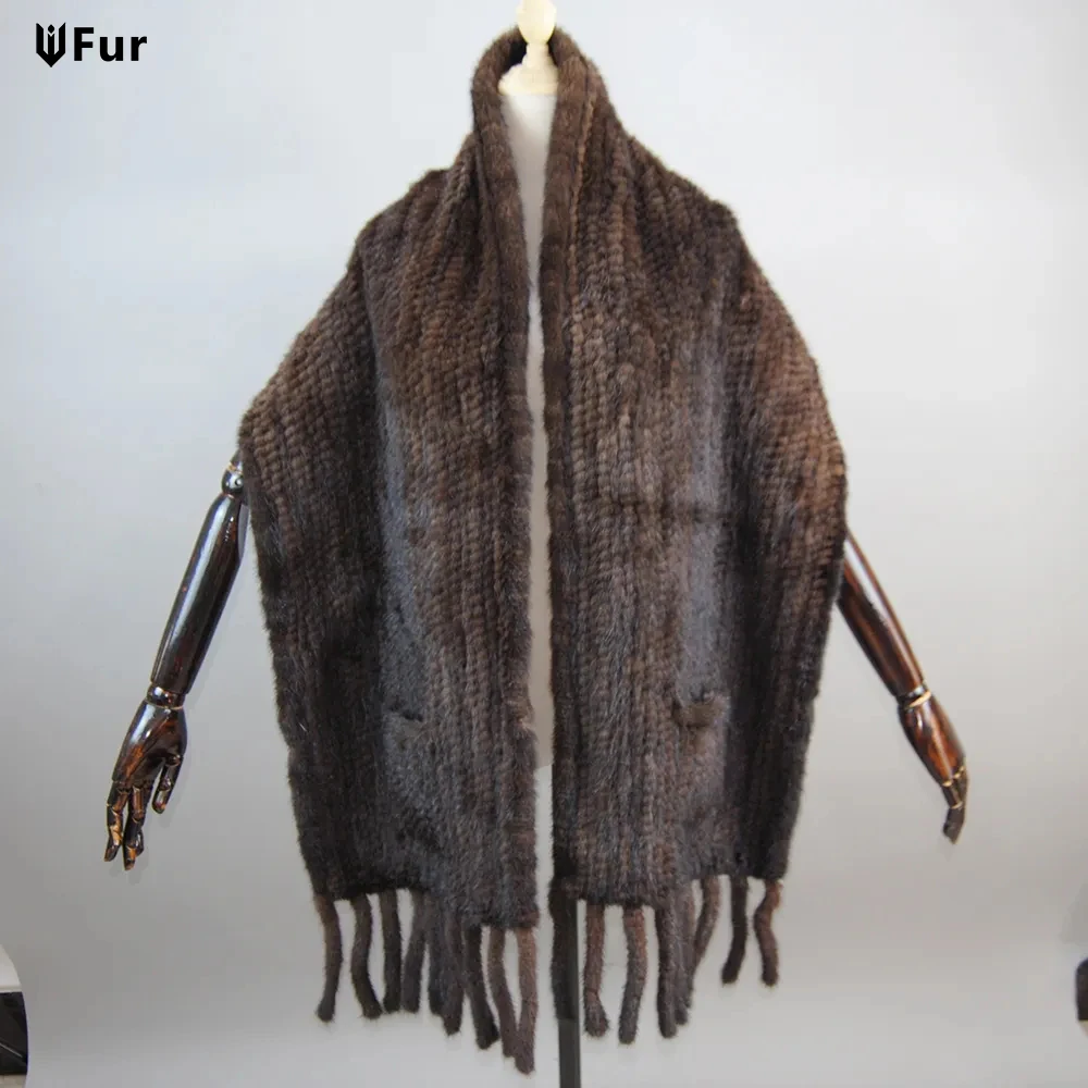 

Women's scarf Winter Real Natural Mink Fur Scarf Lady 100% Natural Real Mink Fur Shawl Women Knit Real Mink Fur Pashmina Scarves