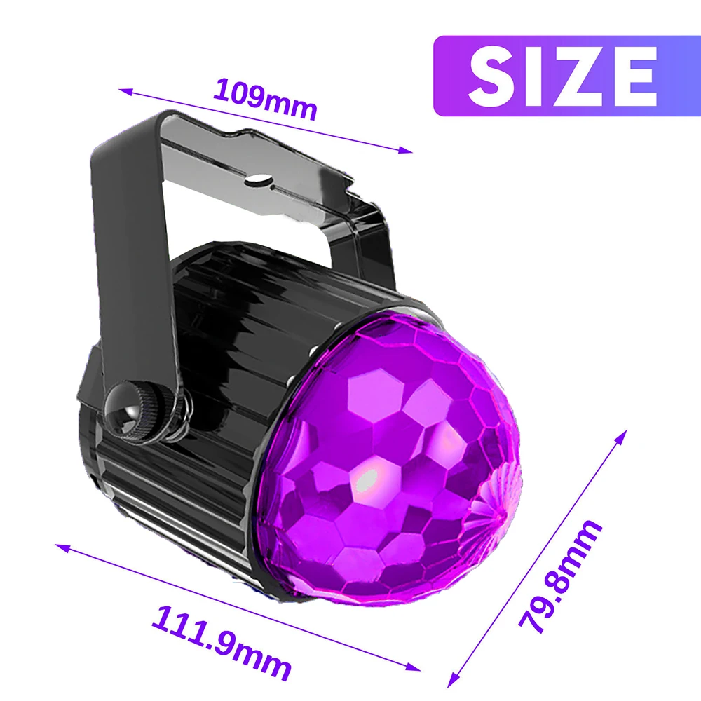 UV Disco Ball Lights LED Party Ambiance Lights DJ Bar Remote Stage Lights UV Plant Grow Lights Rotating Crystal Ball Lights