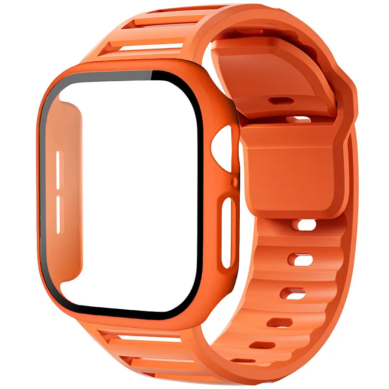 Sport Silicone Strap with Glass and PC Case
