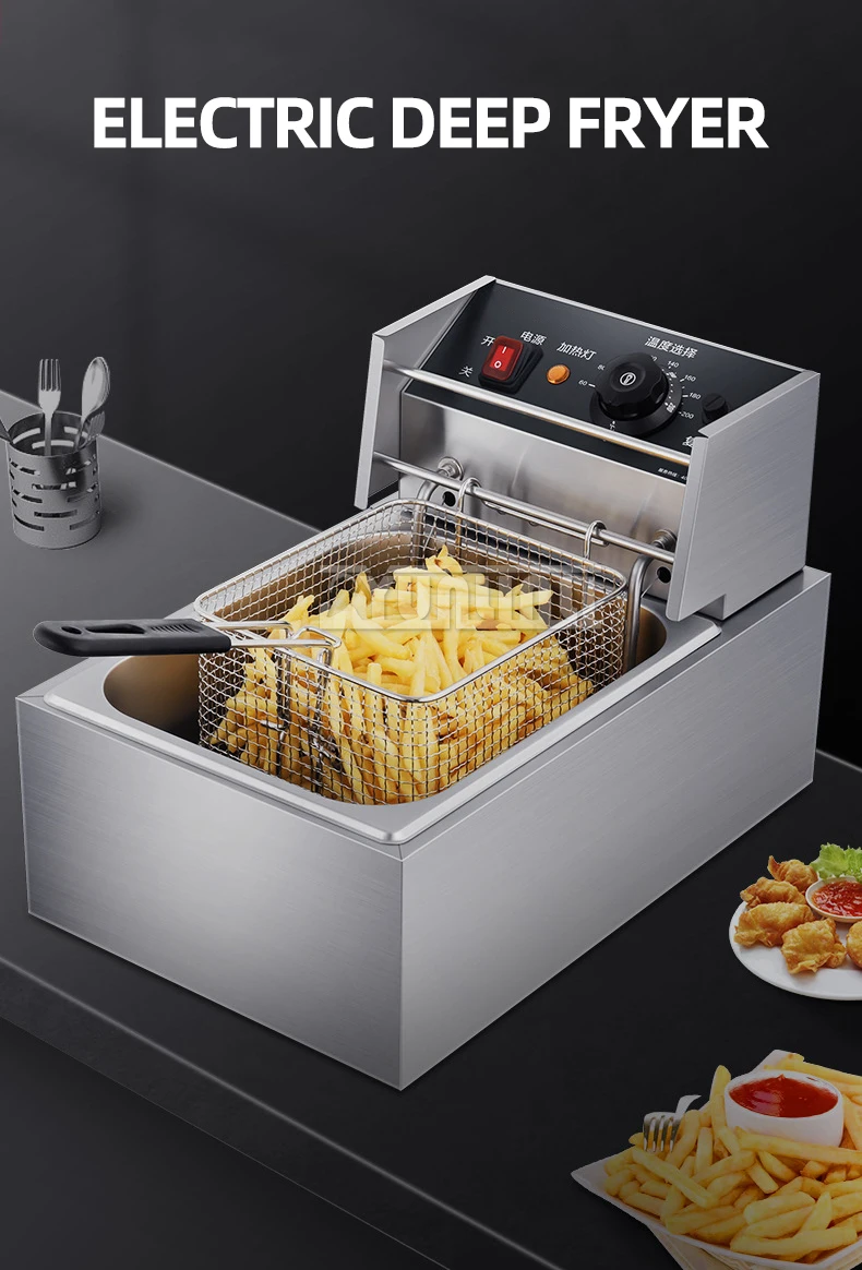 Single-cylinder Cooking Deep Fryer Stainless Steel Commercial Electric Fryer Snak Equipment 2